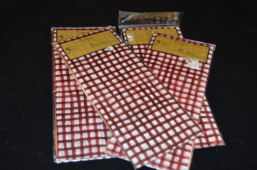 Country  Check Burgundy and White Checkered Tissue Paper 5 Sheets