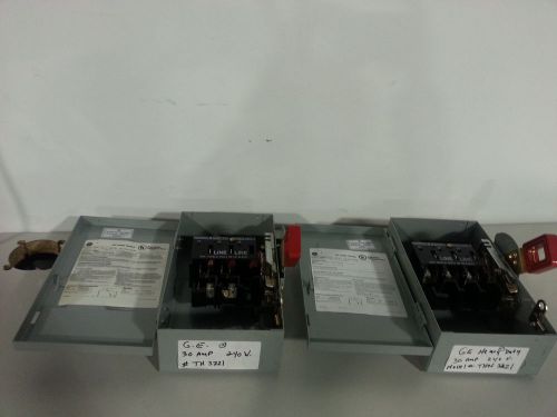 Lot of 2 30 AMP Fusible Disconnect  GE Model TH3221 240 V 7.5 HP