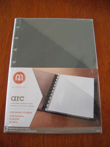 *new* staples arc notebook dual pocket poly dividers junior-sized smoke 2 pack for sale