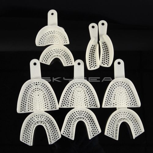 10 New Dental Disposable Impression Trays Upper/Lower (L,M,S) Anterior sideless