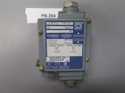 Square D 9012-GHW-21 Pressure switch 3-175 psi New Old Stock Box