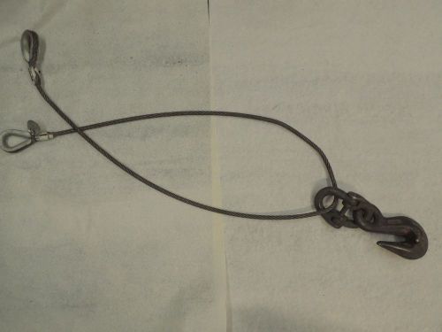 Rigging &amp; lifting hook with 6 foot 3/8 wire cable sling for sale