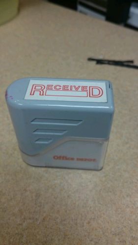 Red Office Stock Self-Inking Rubber Stamp RECEIVED office depot