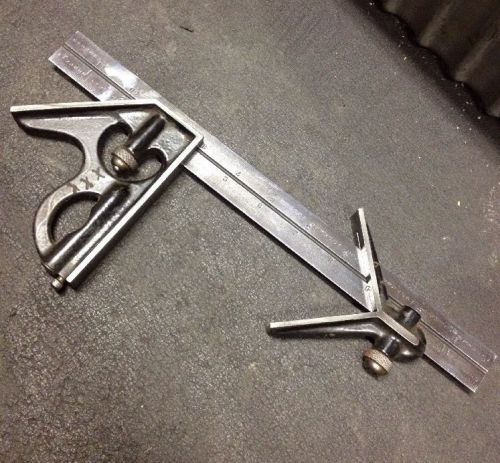 Union tool co machinist combination square center finder 12&#034; rule metal lathe mi for sale