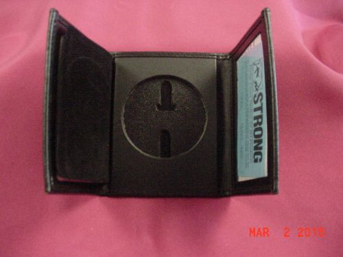 Strong Leather Double I D Badge Wallet with CC slots Round cut out