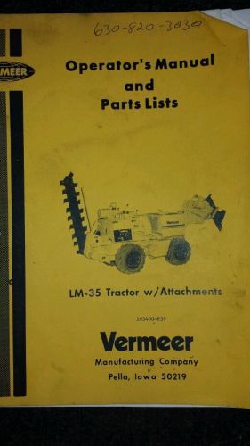 Vermeer LM35  Tractor Manual