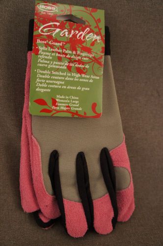 *Boss Guard garden gloves. Split leather&amp; Spandex dbl stitched in high wear area