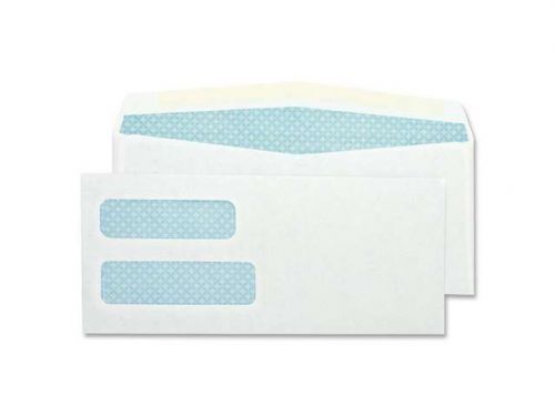 500 4 1/8 x 9 1/2&#034; #10 Gummed White Business Envelopes with Double Window