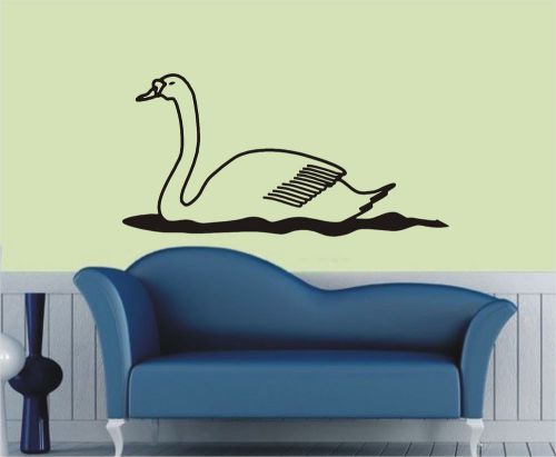 beautiful swan vinyl sticker decals drawing room, bedroom decor #118