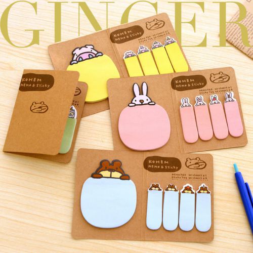 Cute Animal Sticker Post It Bookmark Point Marker Memo Flag Sticky Notes COLORS