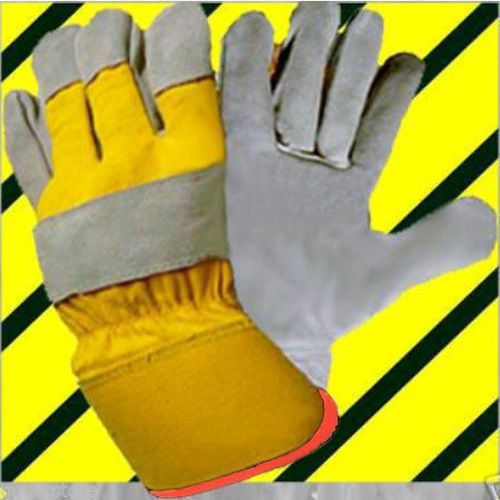 Winter WorkPremium Leather PALM &amp; Fingers fleece lined  8 pairs