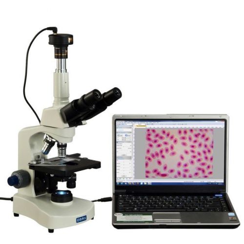 Omax 40x-2500x phase contrast led siedentopf compound microscope &amp; 9mp camera for sale