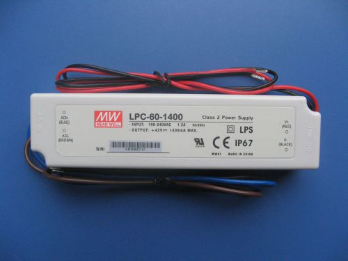 MW Mean Well LPC-60-1400 LED Driver DC 60W UL CE listed IP67 -New