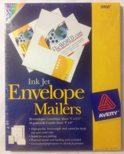 Avery Ink Jet Envelope Mailers 8868 20 Envelopes 40 Postacards FREE SHIPPING!