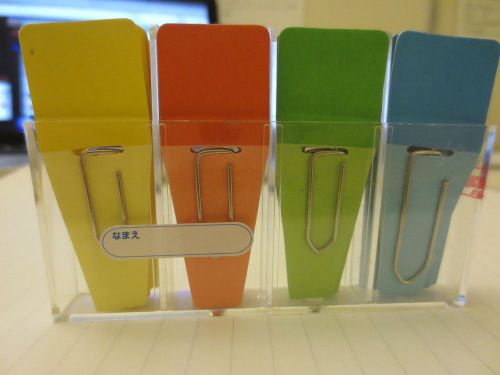 New Lot of 16 Large Office Clips with Stand, Various Colors