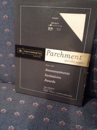 Southworth P984CK Fine Parchment Paper, 24lb., 8-1/2&#034;x11&#034;, 100 Sh/PK, Ivory