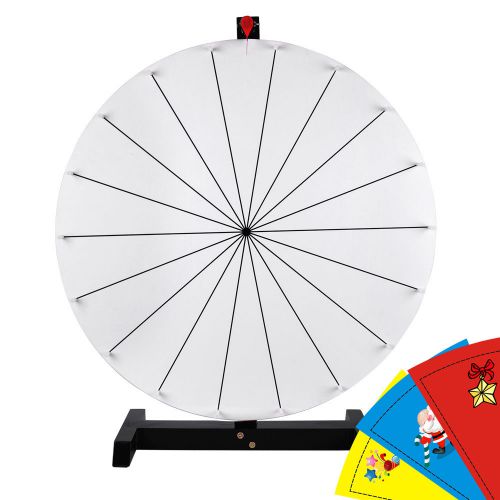 30&#034; 18 slot prize wheel fortune trade show tabletop spinning game black base for sale