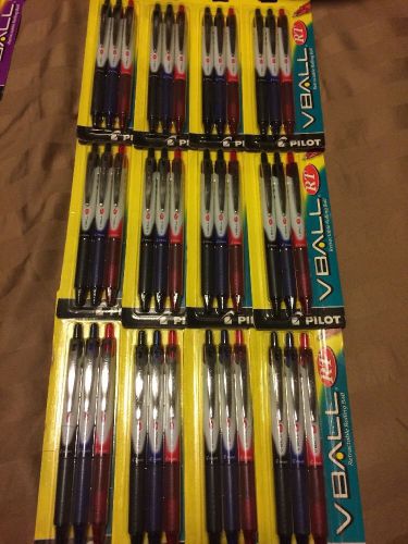 36-pilot v-ball liquid ink rollerball rt pens, extra fine point assorted ink new for sale