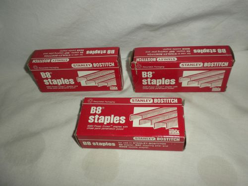 (3 Boxes) STANLEY BOSTITCH B8  1/4 ” (6mm) STAPLES 5000 Each Box NIP