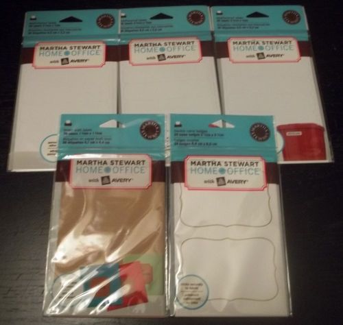 5 New Assorted Packages of Martha Stewart Avery Home Office Laser/Inkjet Labels