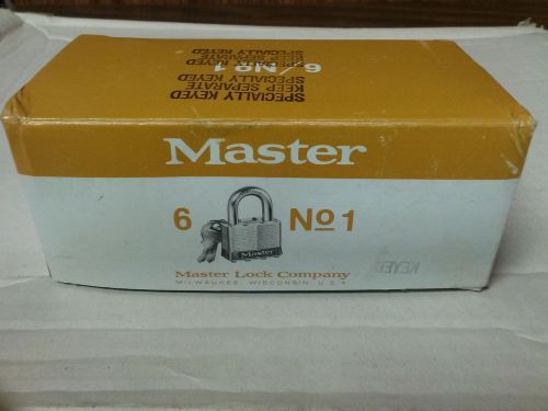 Box of 6 New Master Lock Keyed Alike No 1 #1 Maximum Security Padlocks