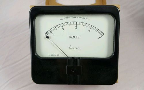 Simpson Model 59 0-150 Volt AC 4-1/2&#034; Panel Meter - NIB new in box