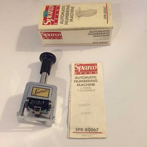 Vintage Sparco Automatic Numbering Machine model SPR-80067