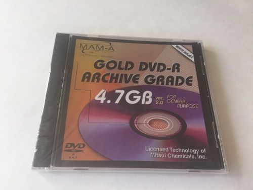 18 MAM-A GOLD DVD-R ARCHIVE GRADE 4.7GB WHITE INKJET 8X +2 ARCHIVAL CD-R SEALED
