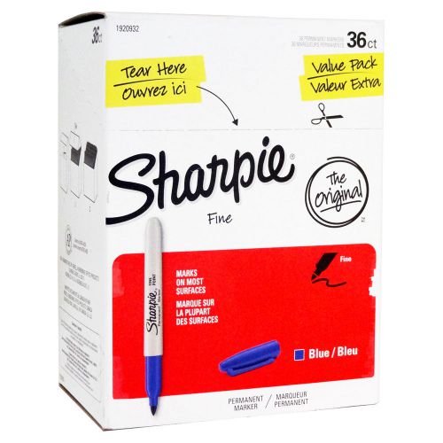 Sharpie Fine Point Blue Permanent Marker - Case of 36