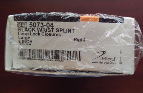DeRoyal Black Wrist Splint Loop Lock 8&#034; Large RIGHT #5073-04 NEW IN BOX