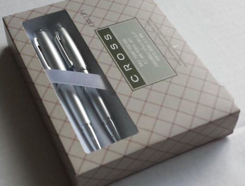 CROSS pen and pencil set model DUBAI chrome metal NIB