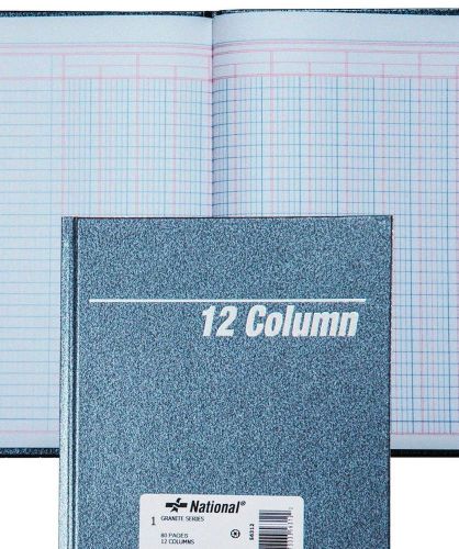 National 56-312 12 Column Columnar Book, Granite Series, 9-1/4 x 7&#034;, 80 Pages