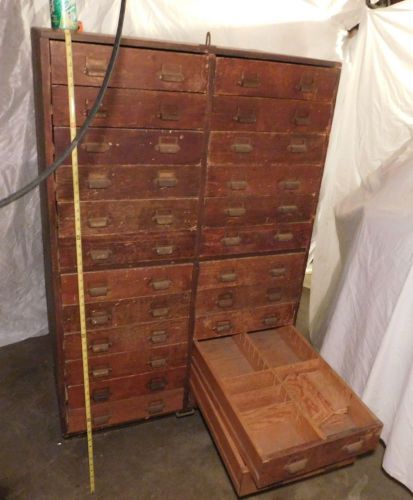 Antique vtg home office storage file cabinet wooden brass calif. dept employment for sale