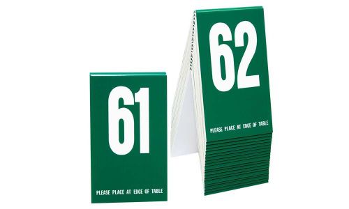 Plastic Table Numbers 61-80 - Green w/ white number, Tent style, Free shipping