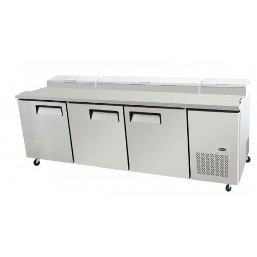Atosa USA MPF8203 Stainless Steel Pizza Prep Table 93-Inch 3-Door Refrigerator