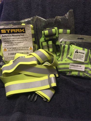 Four (4) Reflective Safety Vests Running Biking Work Gear Dark Night OutdoorL/XL