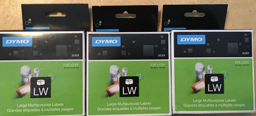 3 Pack DYMO 30324 LW Badge/Diskette Labels, 2-1/8&#034;x2-3/4&#034; 320 Labels/Roll, White