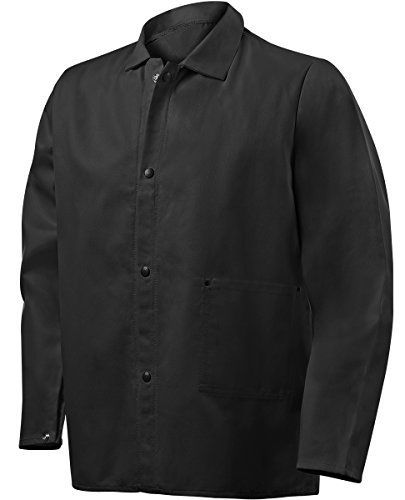 Steiner 1080-s weld lite 9 oz fire resistant cotton black jacket, 30&#034; long/small for sale