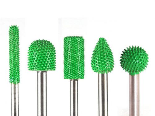 10% discount 5 PC Saburr Tooth Carbide Burrs 1/4 inch shaft Green Made in USA