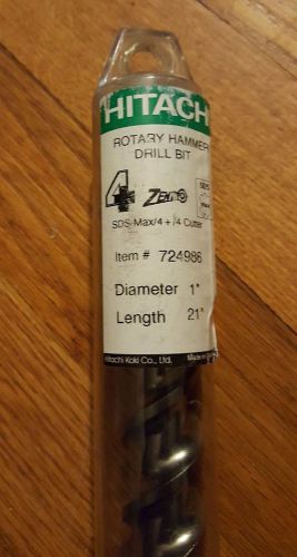 New -hitachi zentro sds max/4+/4 cutter 1&#034; x 21&#034; rotary hammer drill bit #724986 for sale
