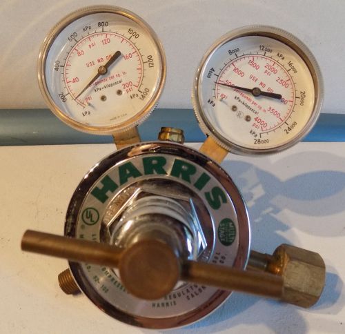 Vintage harris oxy acetylene oxygen welding regulator gauge model 92-100 *nr* for sale
