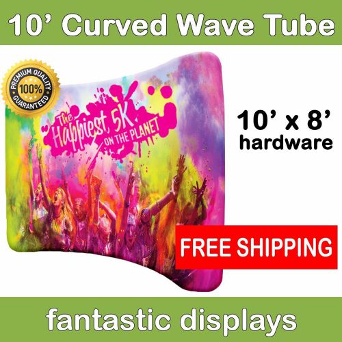 10ft Curved Wave Tube Pop Up Graphic Display Hardware - Tradeshow Backdrop