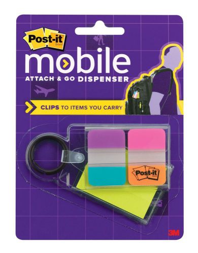 Post-it Attach and Go Notes and Tabs Clip Dispenser 2 x 1.5 Inches Notes 1 x ...