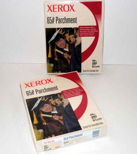 2 Packs Brand New Xerox 65# Parchment paper 250 sheets in EACH pack 65lb NATURAL