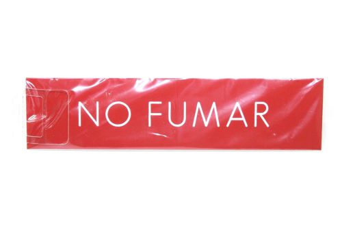 NO FUMAR NO SMOKING 8&#034;x2&#034; Engraved Red with White Letters Sign