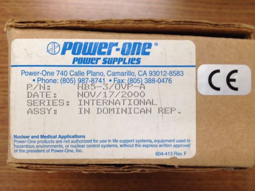 Power-One DC Power Supplies  Model HB5-3/OVP-A