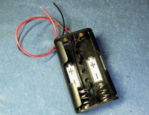 Battery Case Box Holder w/ 6&#034; Wire for 2XAA 1.5V 2A 14500 in Parallel