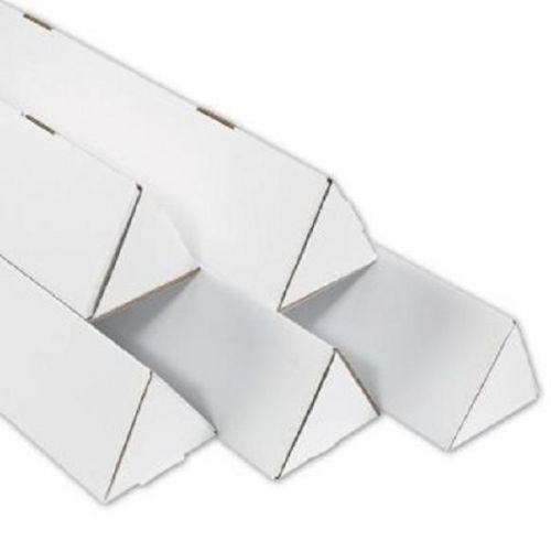 Corrugated cardboard triangle mailing shipping tubes 3&#034; x 24&#034; (bundle of 50) for sale