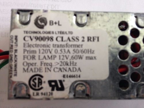 B+L Technologies CV 90098 Transformer 120V/12V