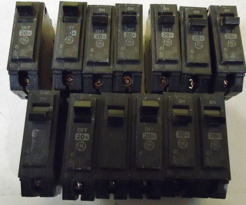 13 GE TYPE: RT-664 20A,  CIRCUIT BREAKERS 1 POLE.